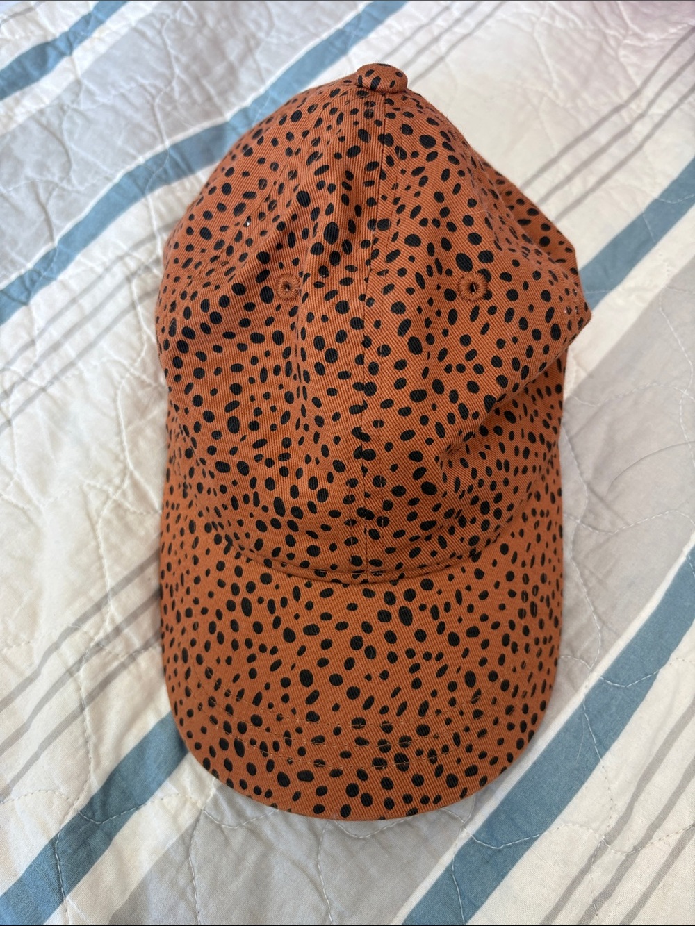 Universal Thread Rust Orange Baseball Cap with Black Spot Print